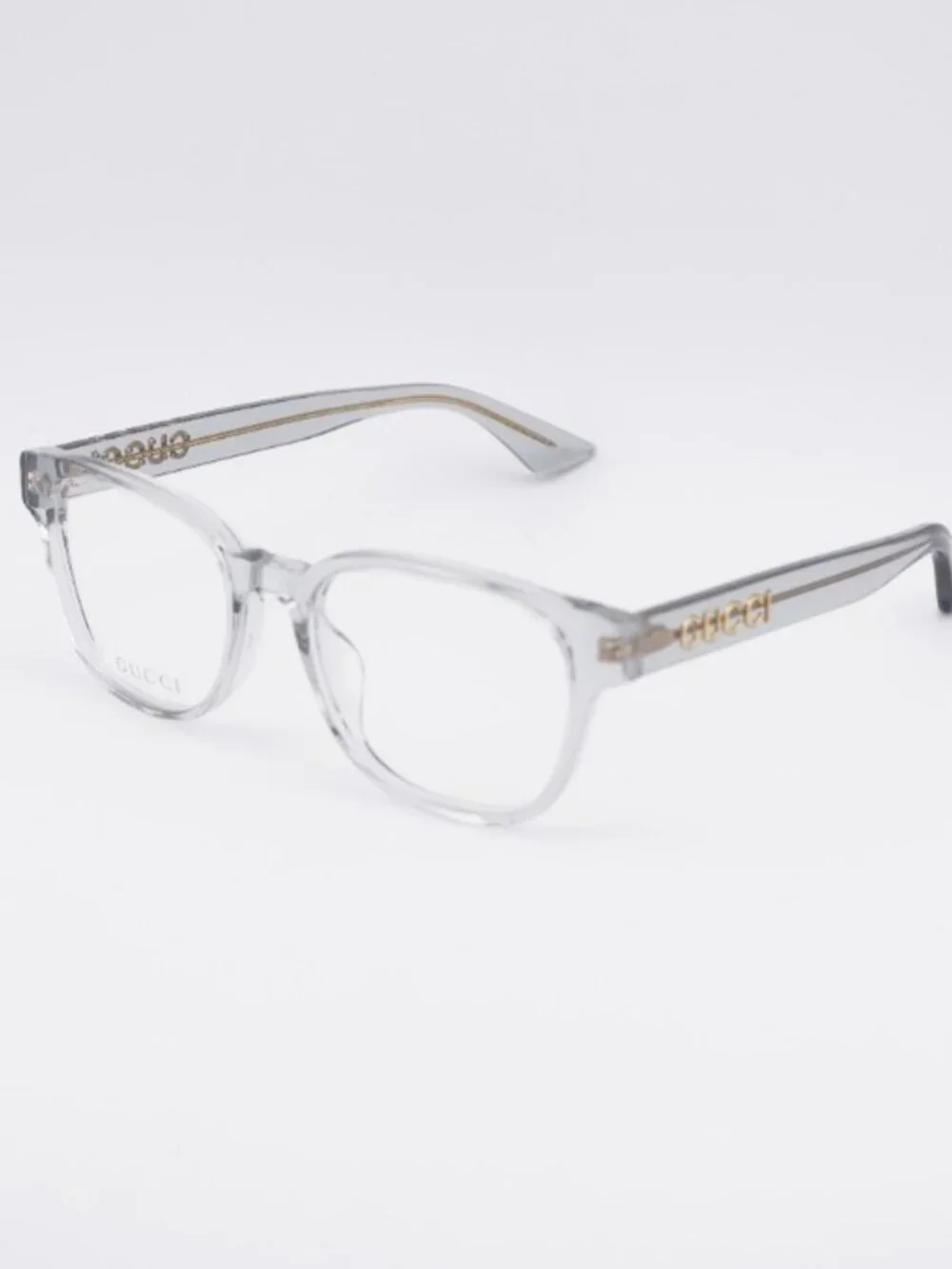 Gucci GG1746OA 003 Eyeglasses Transparent Grey 52mm Square Frame